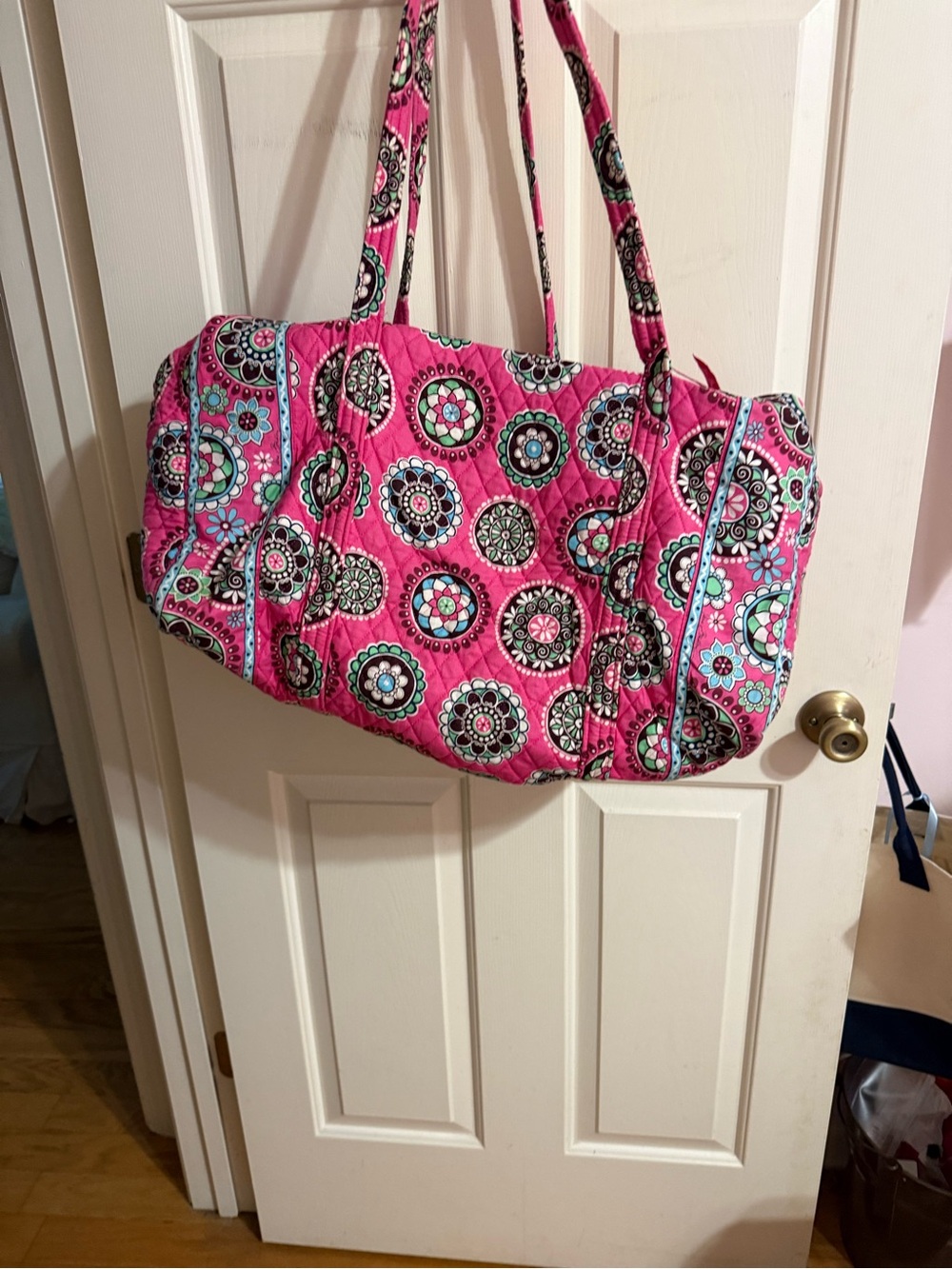 Vera Bradley Quilted Pink Floral Cupcakes Large Duffle Bag